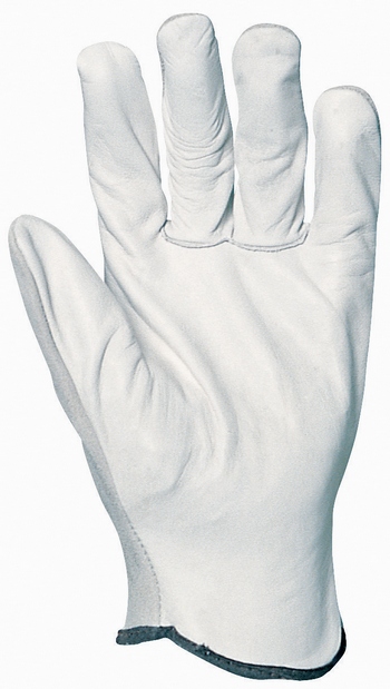 1218 Manusi piele integrala bovina albe  8 Euro Protection