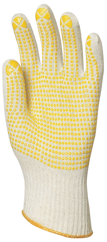 4360 Manusi bumbac, FIR DUBLU CU PICOURI GALBENE  7 Euro Protection
