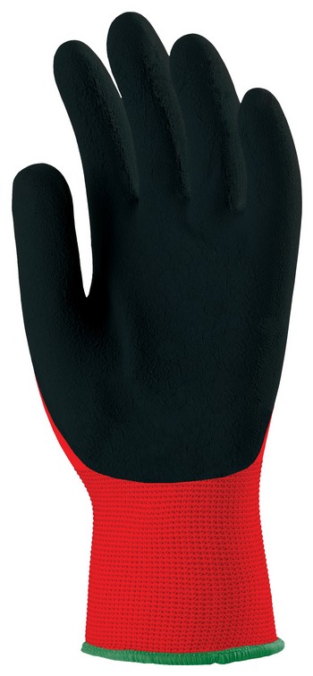 GAN1LACI07 Manusa imersata in latex negru, culoare rosu_7 Euro Protection