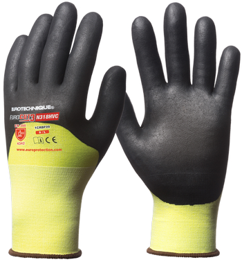 1CRBF09 MANUSA FLUO GALBEN, EUROCUT 3 HPPE, IMERSATA 3/4  PE SPATE IN SPUMA NITRIL NEGRU_9 Eurotechnique