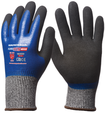 1CRFN10 MANUSA EUROCUT 5 HPPE, IMERSAT PE SPATE IN PU ALBASTRU+ PE FATA STRAT SANDY ANTIDERAPANT_10 Euro Protection