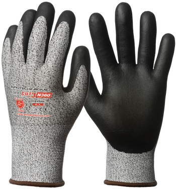 1CRVG08 Manusa EUROCUT 3 gri, rezistenta la taiere, pe palma spuma micro nitril negru 8 Euro Protection