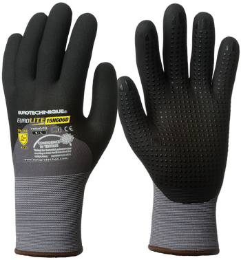 1NIDG07 Manusa EUROLITE cu spuma micro nitril negru pana la incheietura+PETTY 7 Euro Protection
