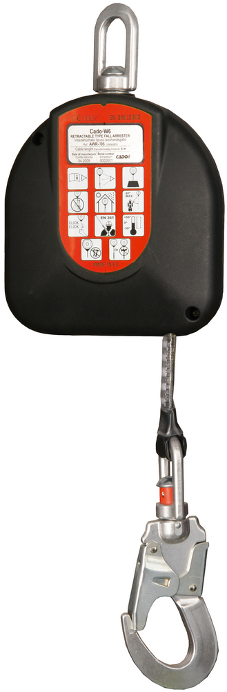 AWR-106 Opritor de cadere retractabil cu cablu de poliester, Kevlar 6 m Cado